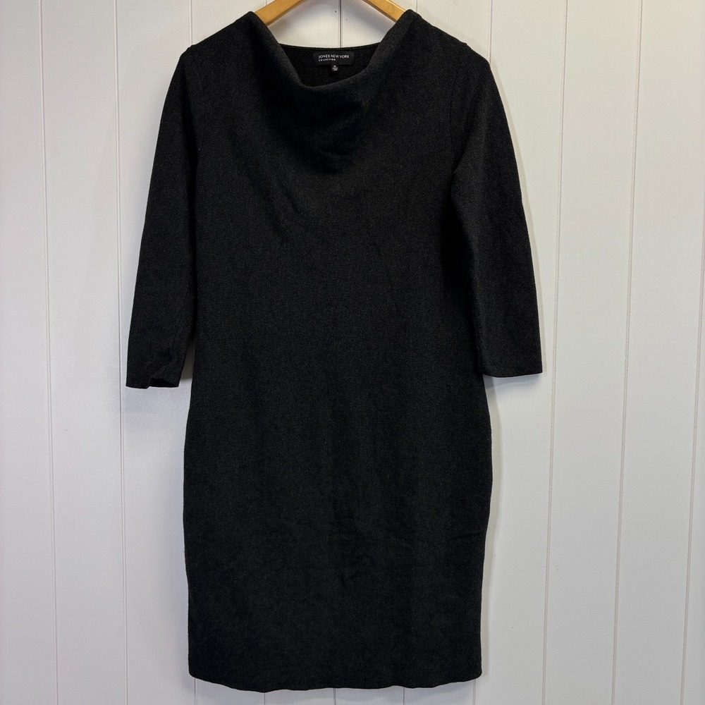 Jones New York Collection Womens Career Cowl Neck Knit Dress Size M Minimalist